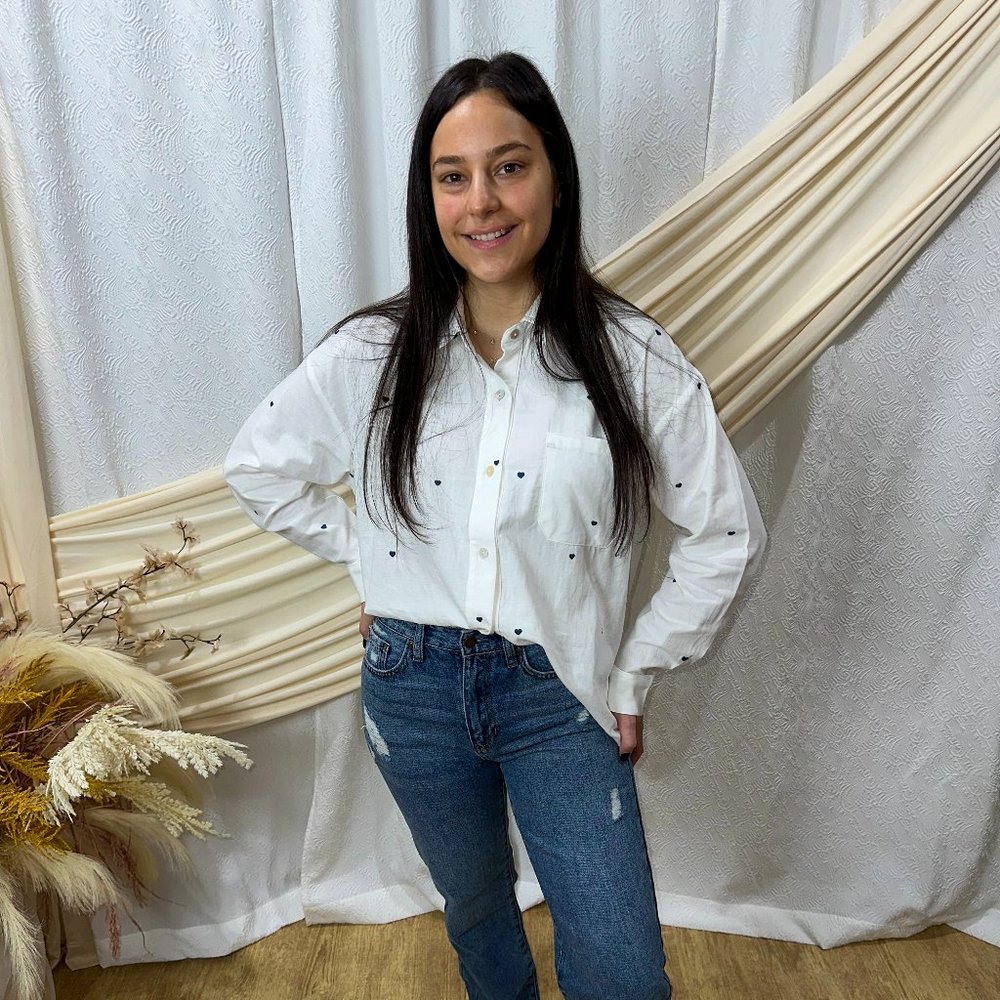 Heart Button Down Shirt